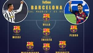 Os esquadrões do jogo histórico há 9 anos! CR7 e Messi