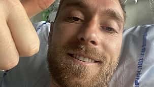 Christian Eriksen posta foto no hospital e tranquiliza: "Estou bem"