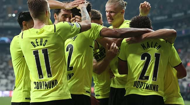 Borussia Dortmund vence Besiktas com gols de Haaland e Bellingham
