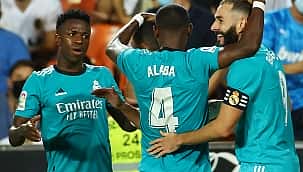La Liga: Vini Jr. e Benzema comandam vitória de virada do líder Real Madrid sobre o Valencia