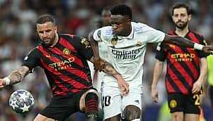 Real Madrid e Manchester City empatam no Bernabéu após golaços de Vini Jr e De Bruyne