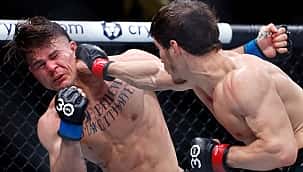 UFC 288: Diego Lopes dá show de personalidade, mas é superado por Movsar Evloev