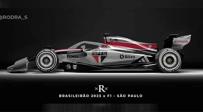 Os carros da Fórmula 1 com pinturas dos times do Brasileirão 2023