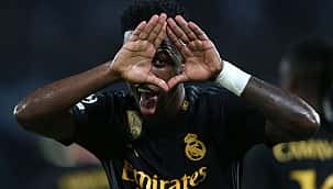 Vini Jr marca, Bellingham deita outra vez e Real vence jogão da Champions contra o Napoli