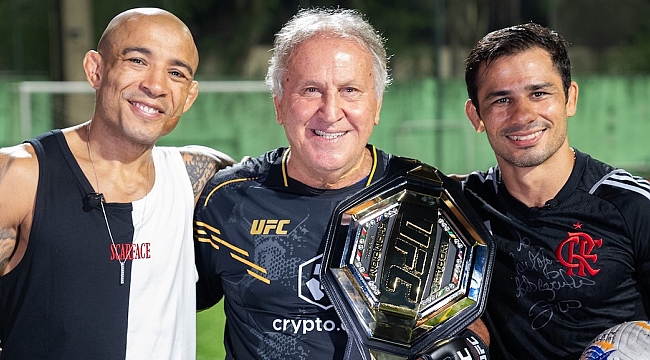 José Aldo e Pantoja visitam Zico antes do UFC 301